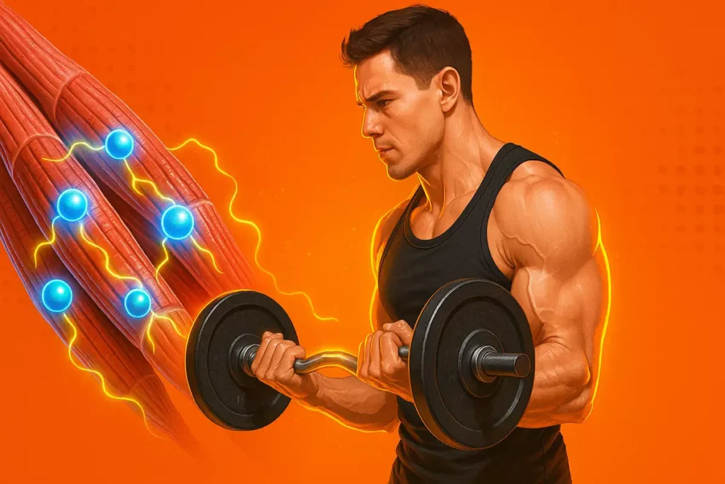 muscle fibers with carnosine buffering lactic acid during weightlifting