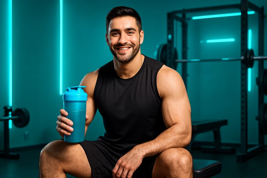Trainer recommending taking mass gainer after workout for best results