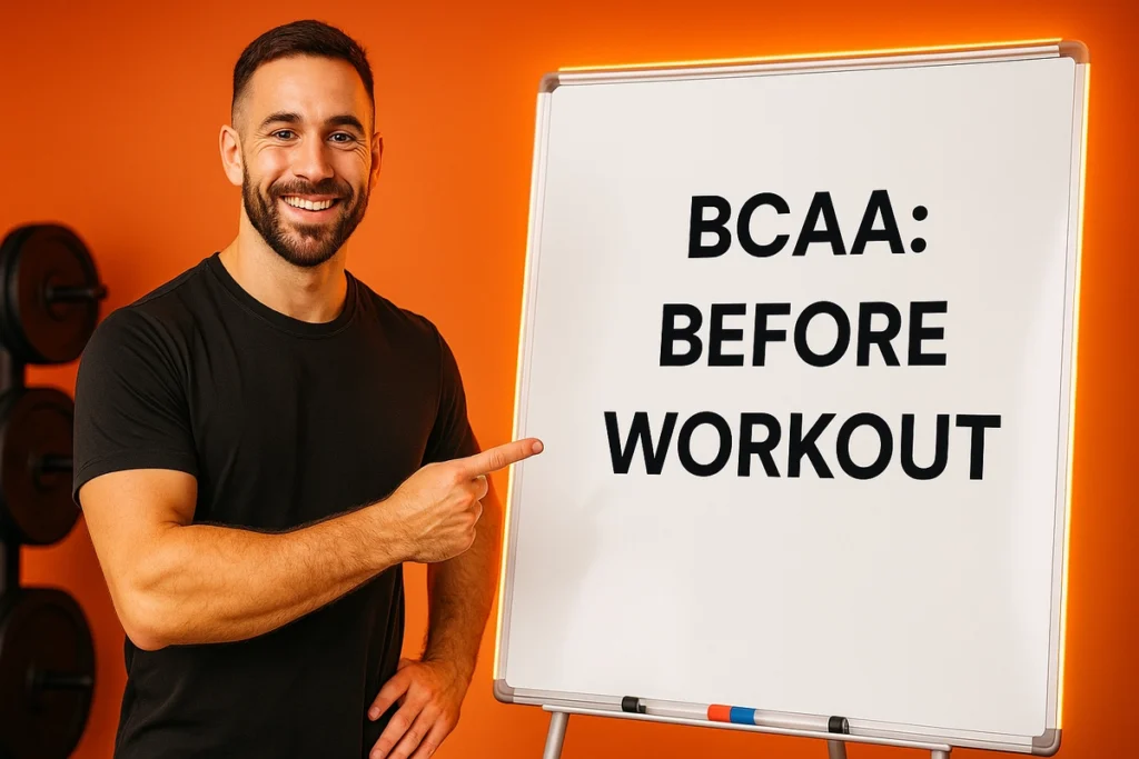 Fitness trainer giving clear advice on when to take BCAAs for best results