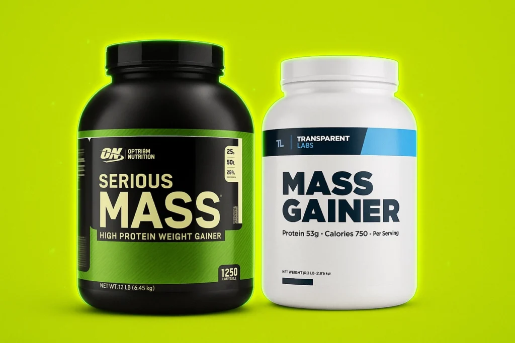 Serious Mass vs Transparent Labs side-by-side comparison for ectomorphs