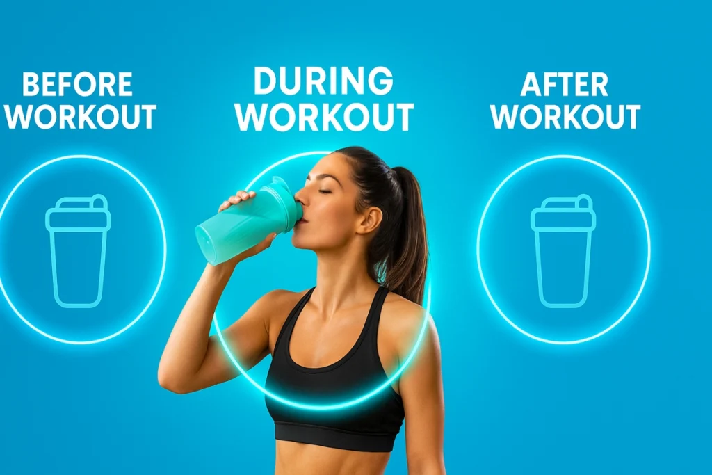 Timeline showing best time for women to take EAAs with intra-workout highlighted