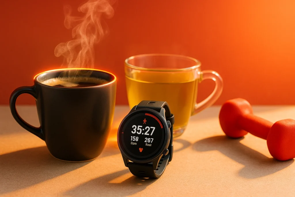 Best timing to take caffeine before workout using coffee and fitness clock