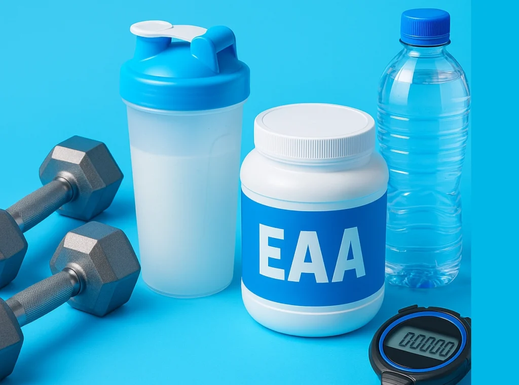 Timeline image showing optimal EAA timing before, during, and after workouts