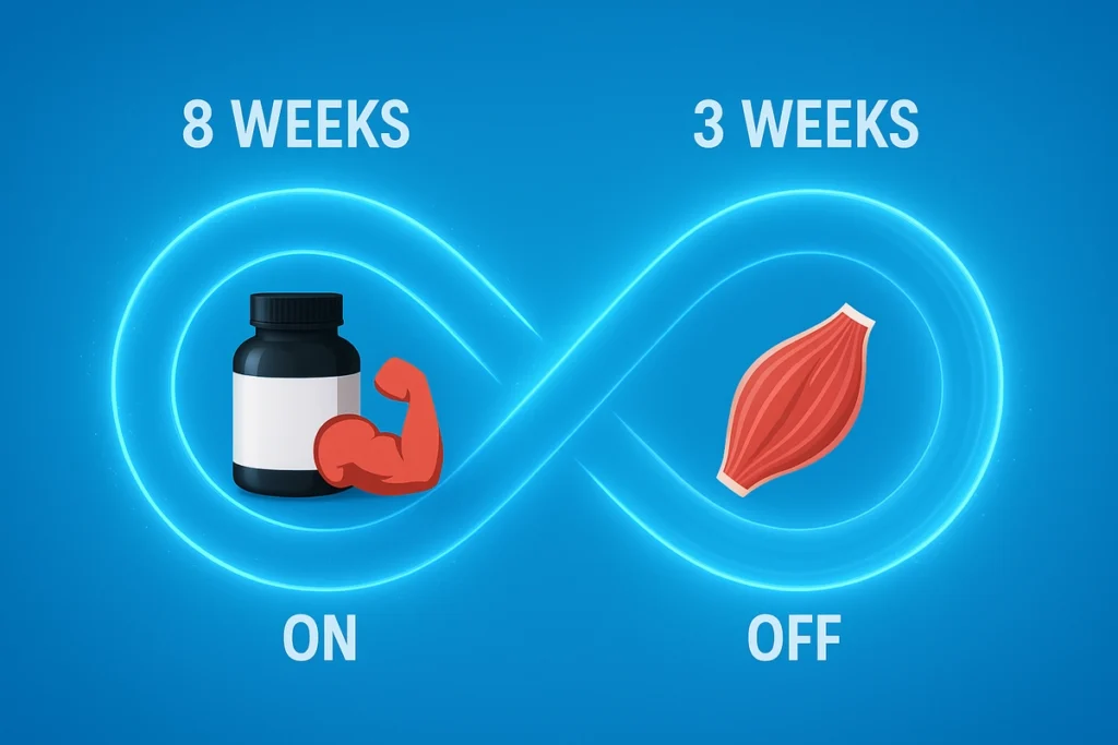 Visual strategy for cycling beta-alanine with on and off periods