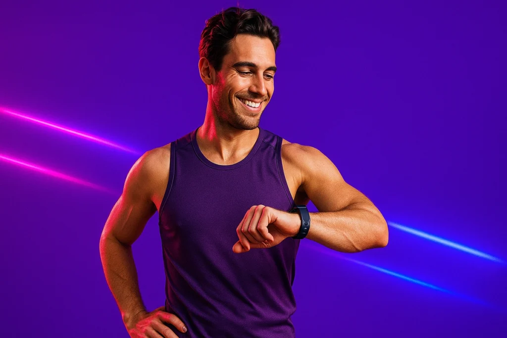 confident runner checking watch after run representing final verdict on beta-alanine benefits