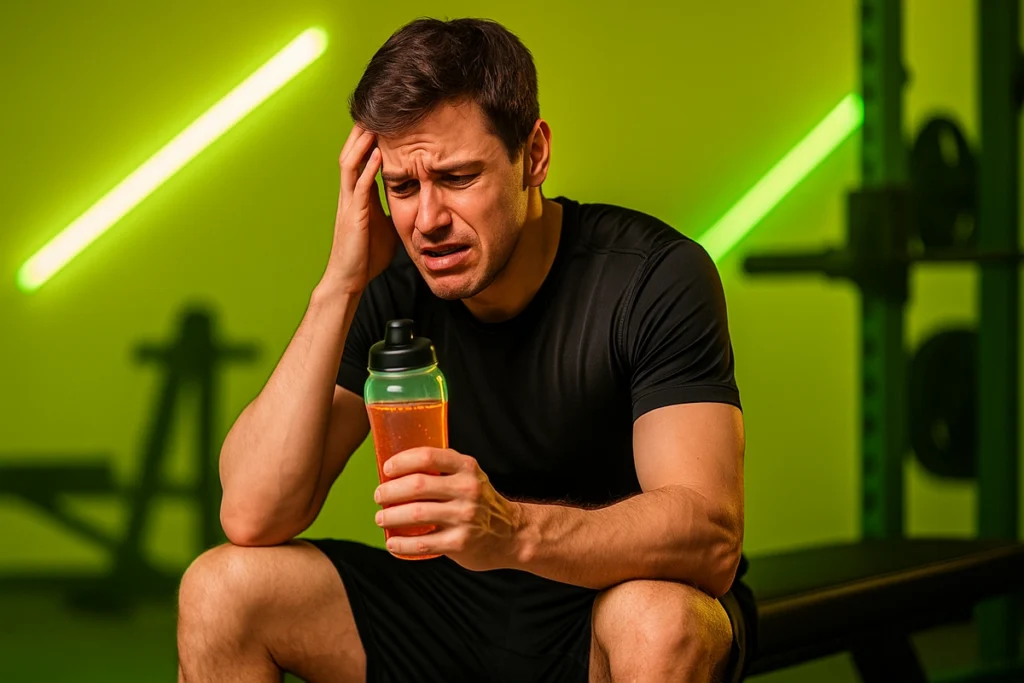 Gym-goer feeling jittery from high caffeine intake