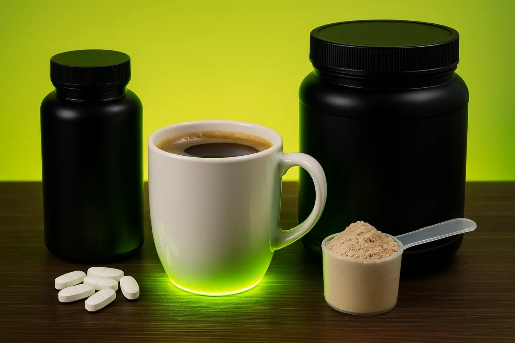 Comparison of caffeine pills, coffee, and pre-workout for mental focus