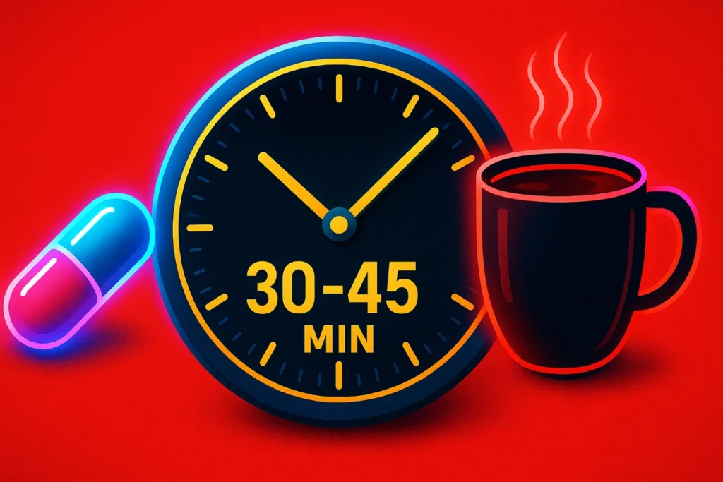 visual of caffeine dosage and best timing before cardio session