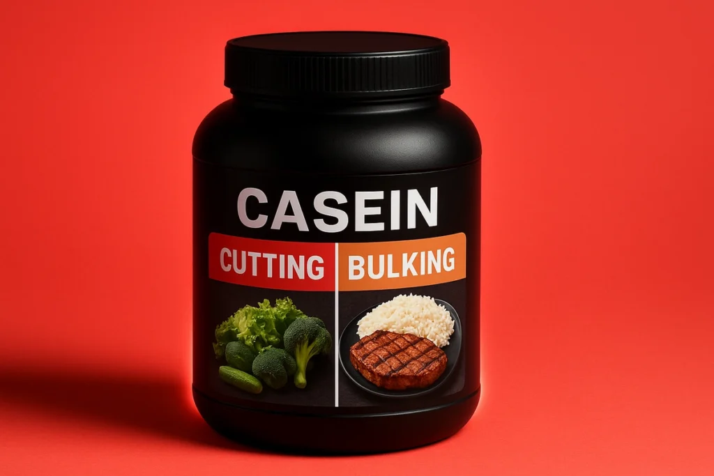 Casein supplement showing its use for cutting and bulking