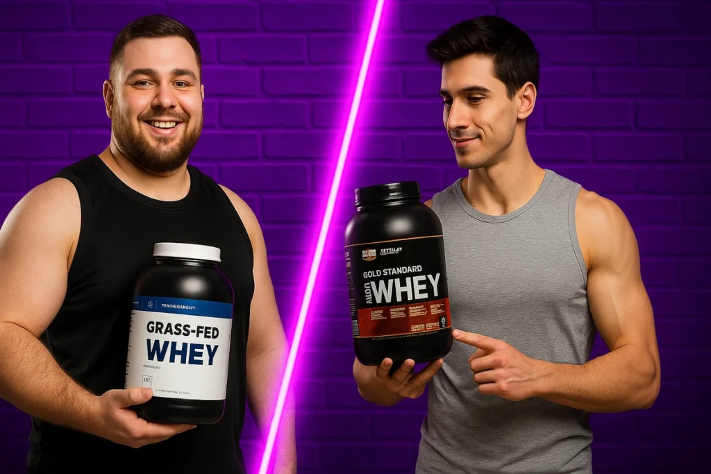 Men choosing the right whey protein based on fitness goals – bulking vs cutting