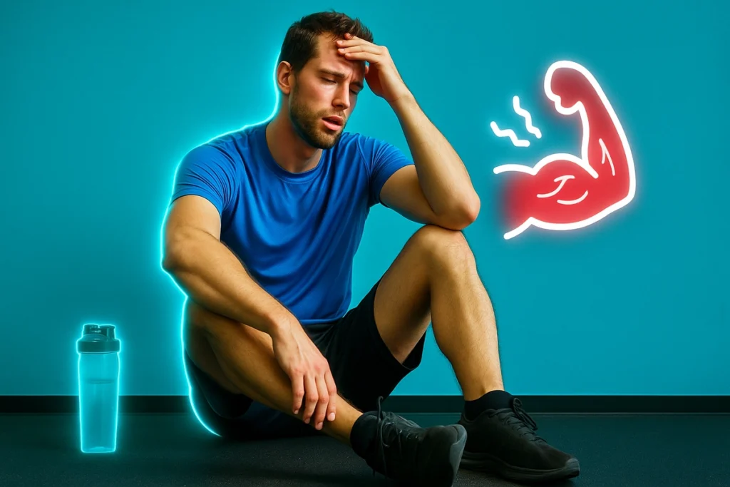 dehydrated athlete with signs of low water intake during creatine use