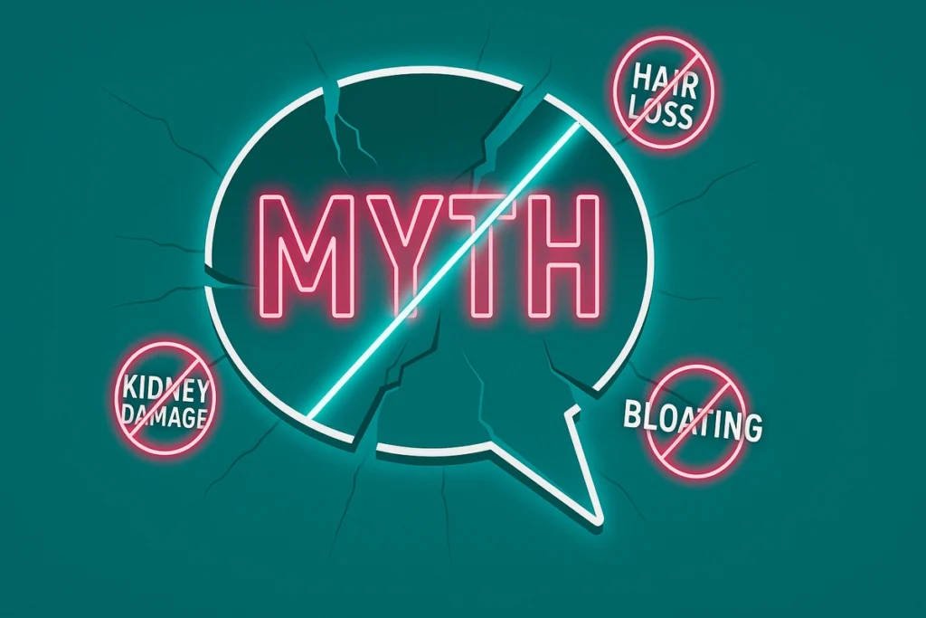 creatine myths debunked with bold fact vs fiction visual