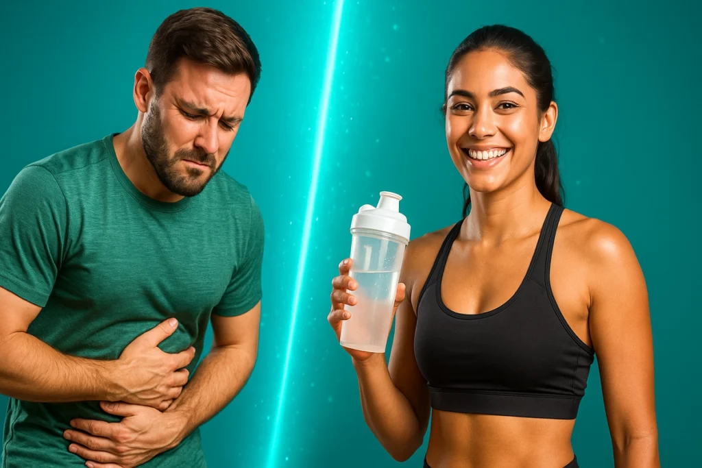 athlete bloating with creatine monohydrate vs smooth digestion with HCL