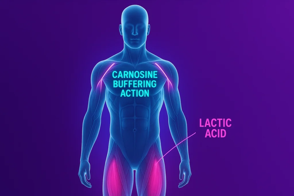 visual of carnosine activity in human muscles from beta-alanine use