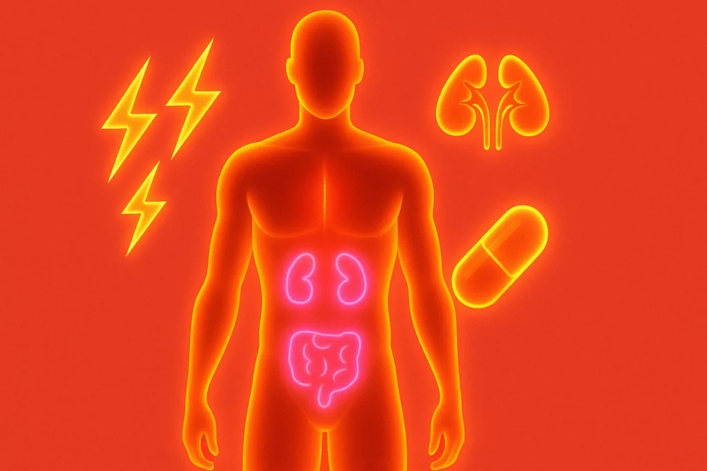 visual of body showing how caffeine enhances fat burning in fasted state
