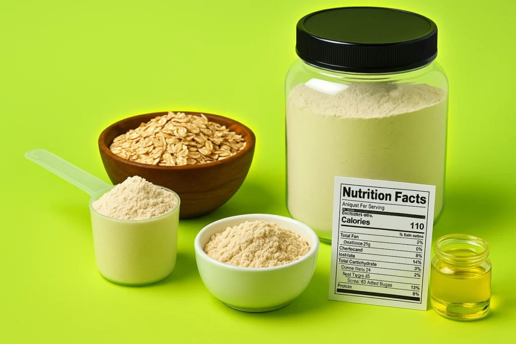 Ingredients found in a typical mass gainer supplement