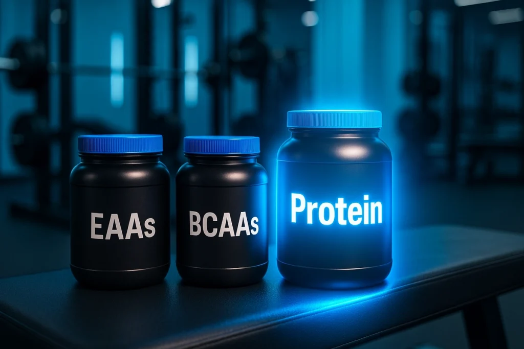decision graphic showing if BCAAs are needed with protein or EAAs