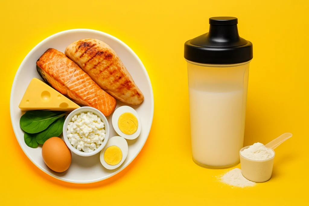 BCAA vs high-protein food on rest day comparison