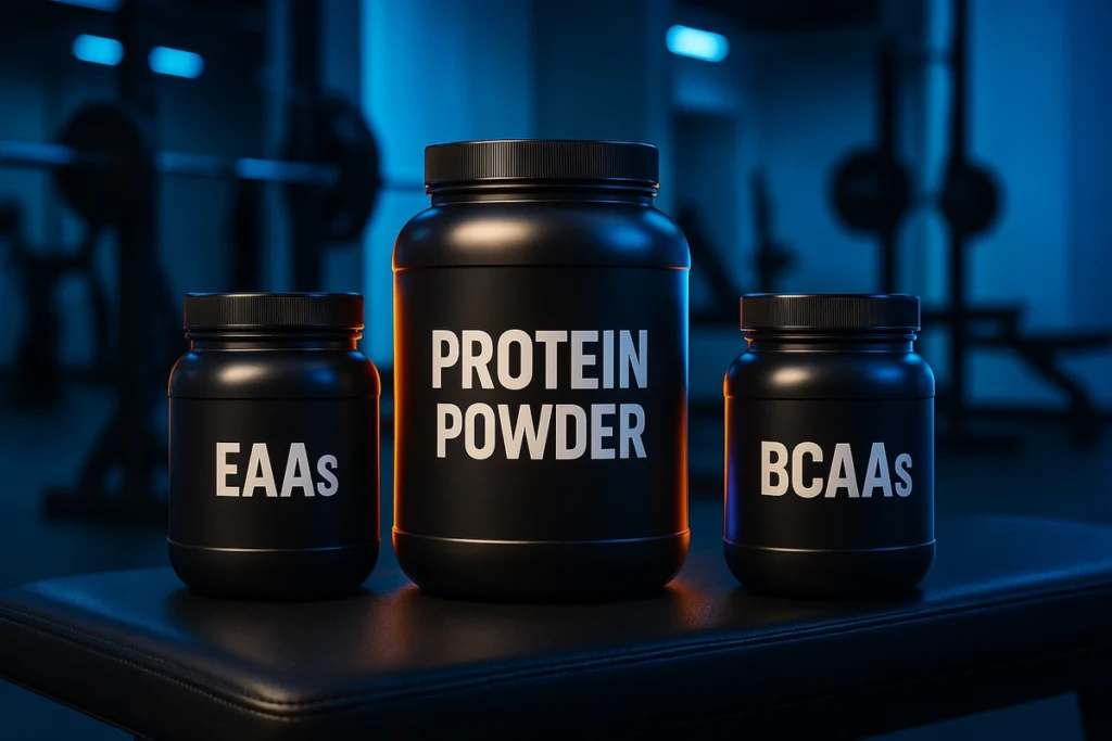 visual comparison of protein shake EAAs and BCAAs