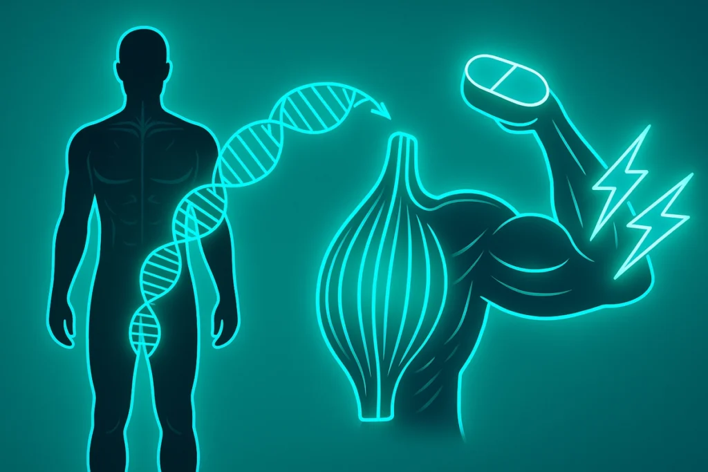 human body showing creatine energy flow and muscle benefit