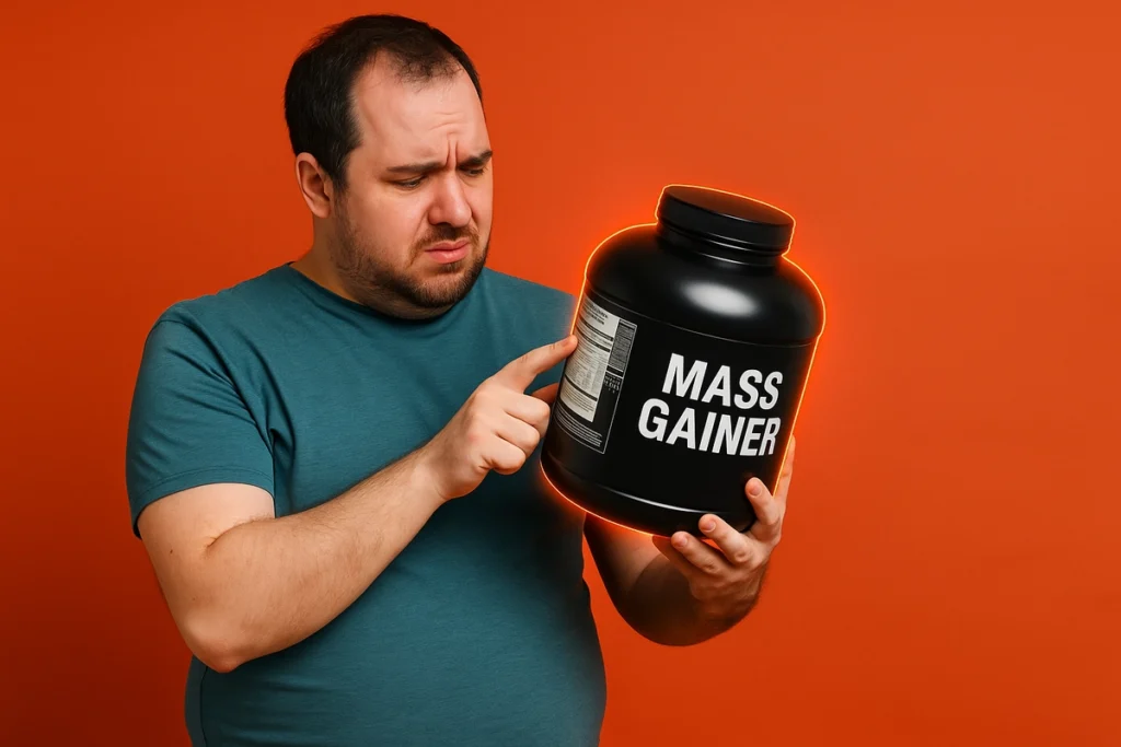 man considering skipping mass gainer on rest day due to weight gain