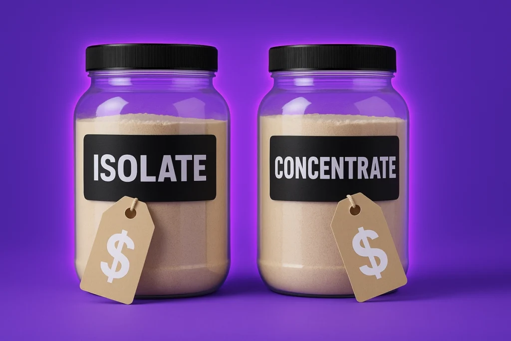 Comparing cost of whey isolate and concentrate for weight loss on a budget
