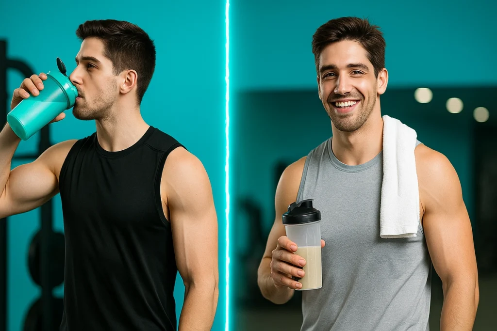 comparison of whey protein before and after workout