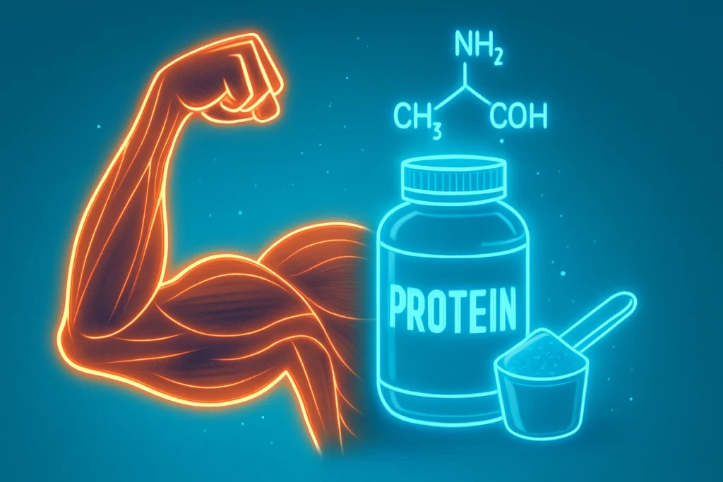muscle recovery process showing whey protein effect
