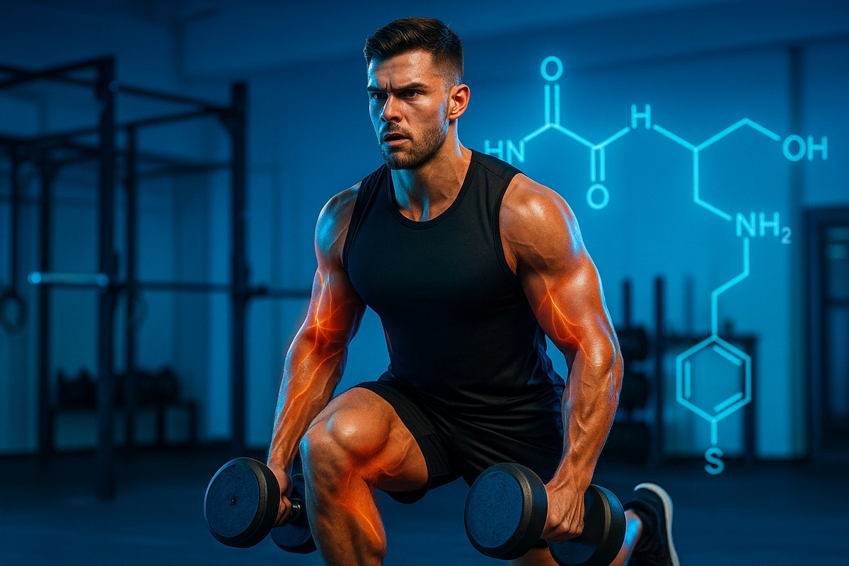 Athlete training hard showing muscular endurance boosted by beta-alanine and carnosine synergy