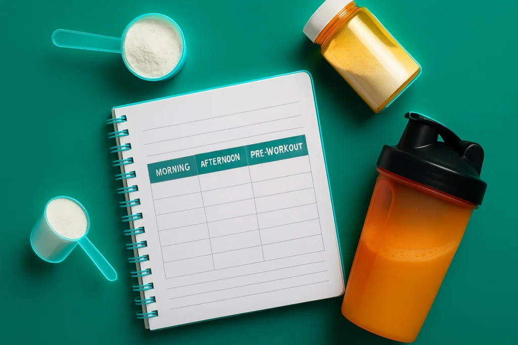 Supplement schedule showing optimal beta-alanine timing for beginners