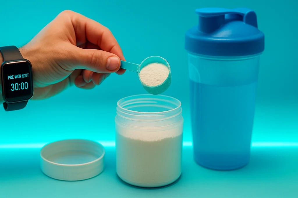 Fitness trainer recommending beta-alanine for CrossFit and HIIT workouts