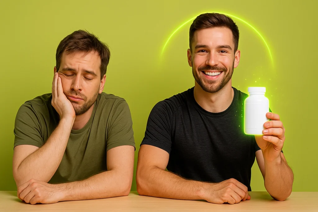 comparison of caffeine crash vs smooth energy boost with supplement