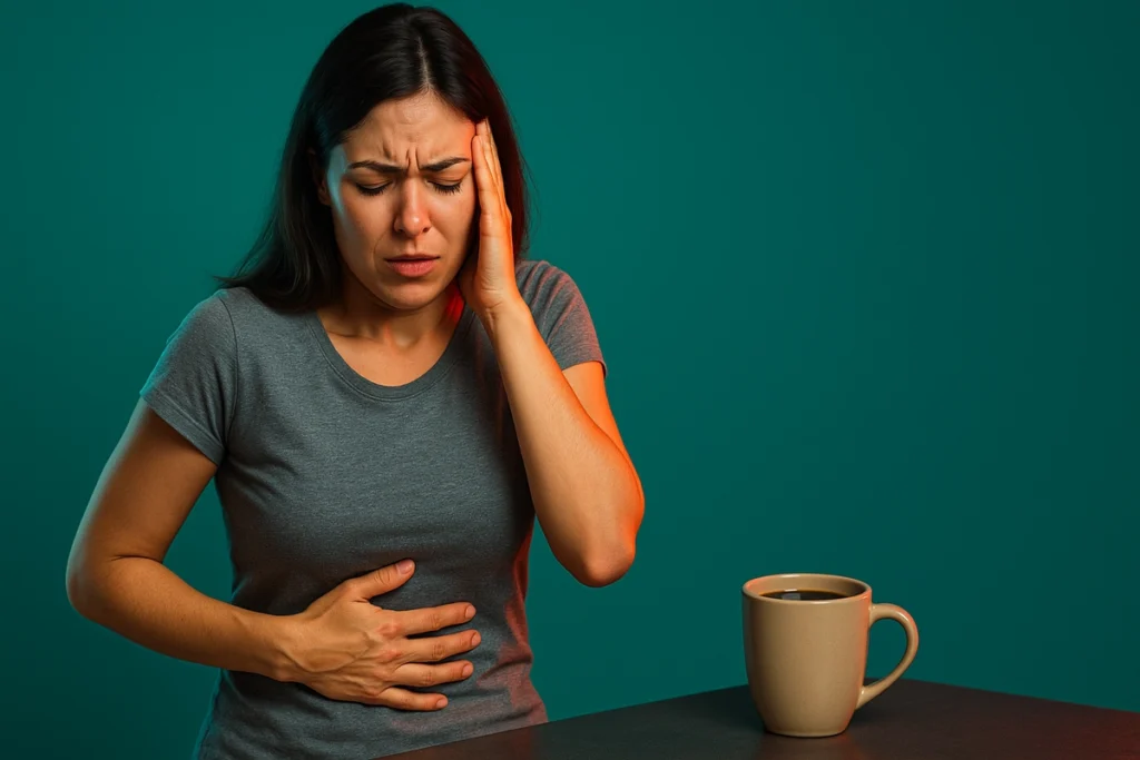 athlete experiencing side effects from early morning caffeine use