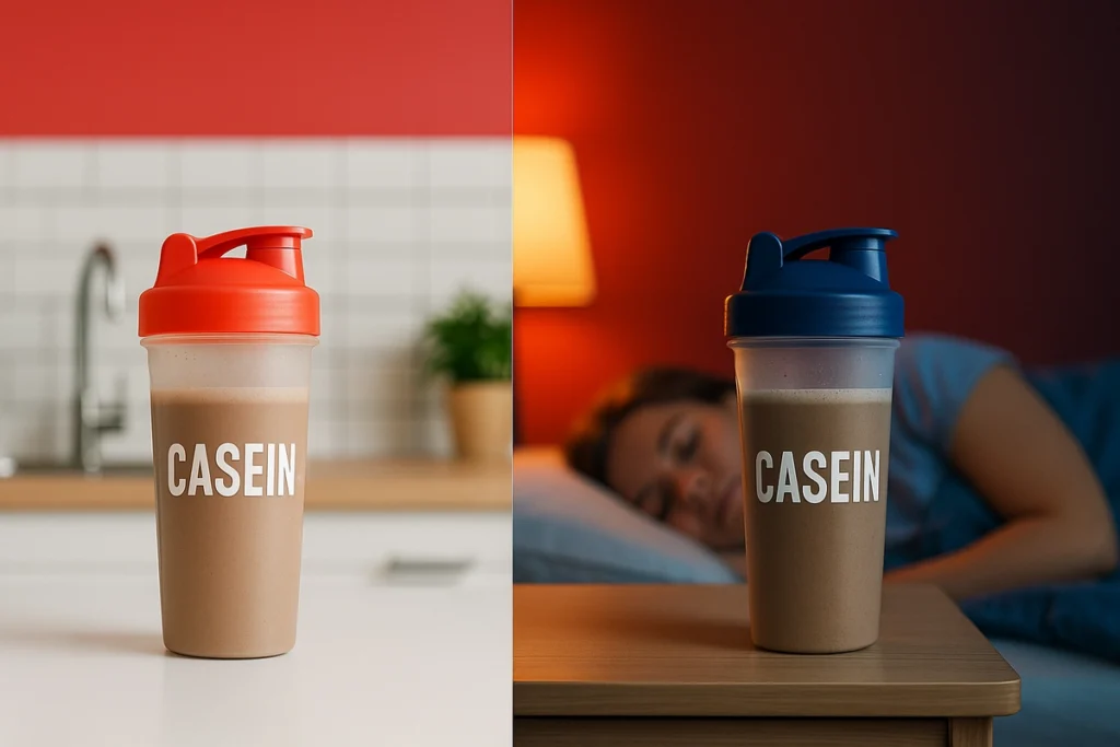 Comparison of using casein protein in the morning versus at night