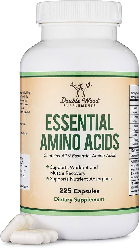 Double Wood essential amino capsules, vegan BCAA alternative with all nine essential amino acids