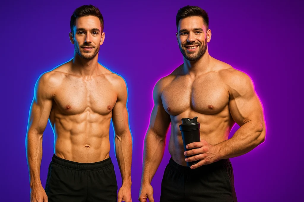 EAA timing for fat loss and muscle gain body comparison