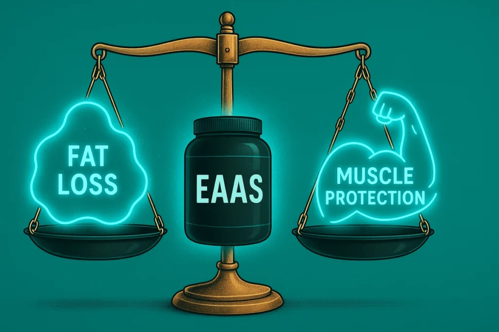 EAA supplement as smart choice between fat loss and muscle protection