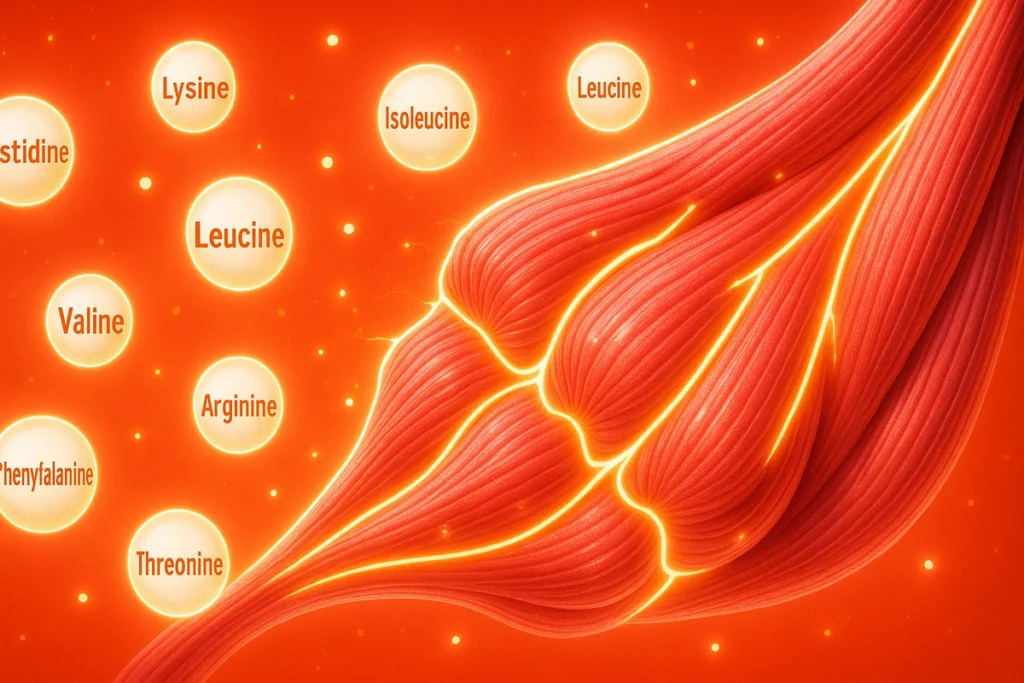 EAAs helping muscle repair and protein synthesis after training