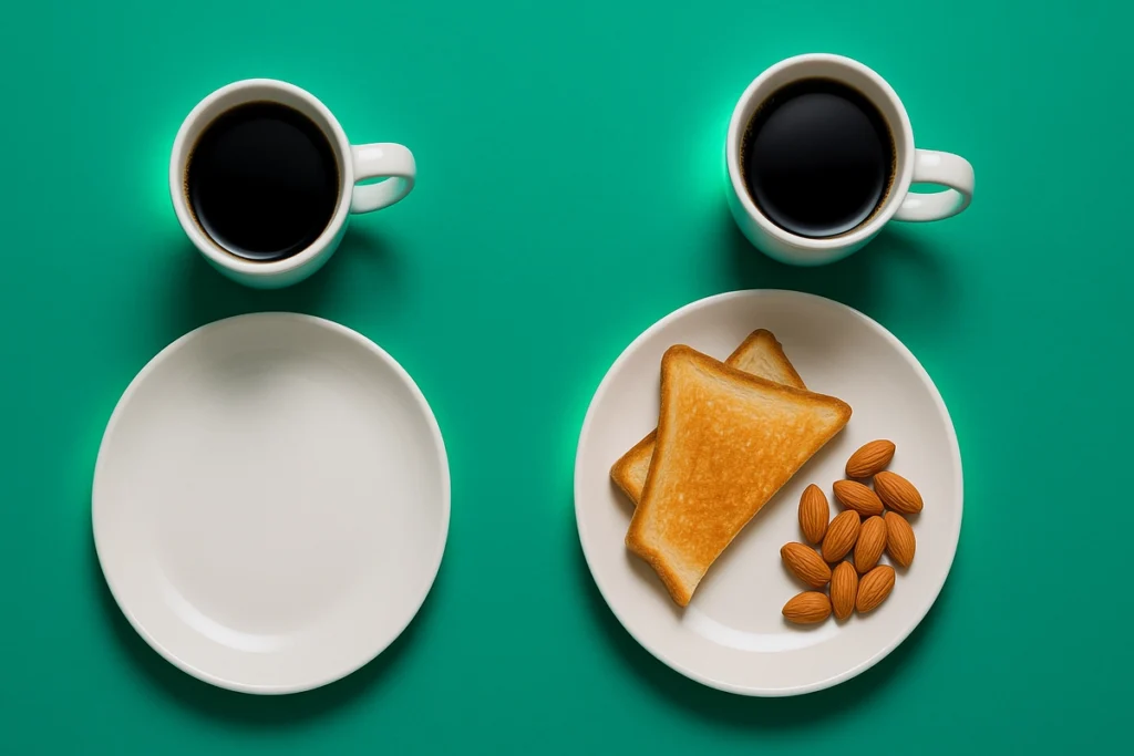 fasted and fed caffeine options for morning training performance