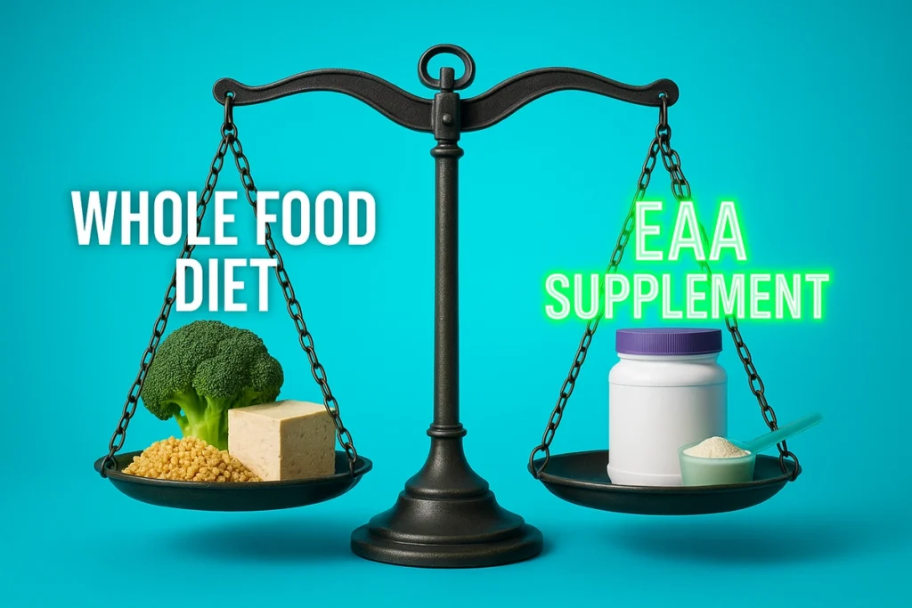 Weighing the need for EAAs versus whole foods for vegan muscle building