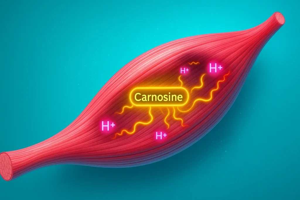 beta-alanine boosting carnosine inside muscles to reduce acidity