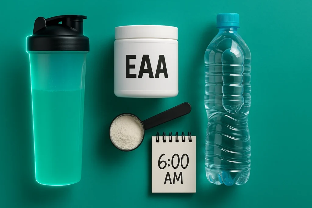 EAA supplement prep before morning fasted cardio workout