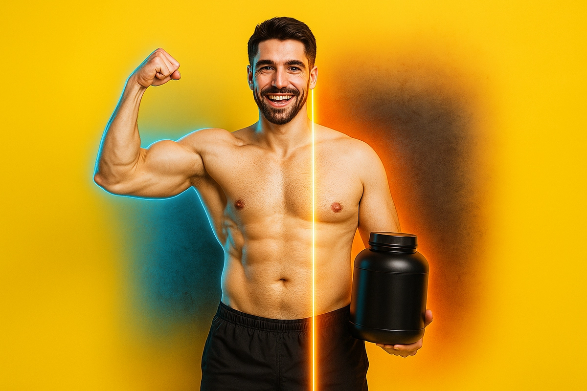 Mass gainer lean muscle vs fat gain visual comparison