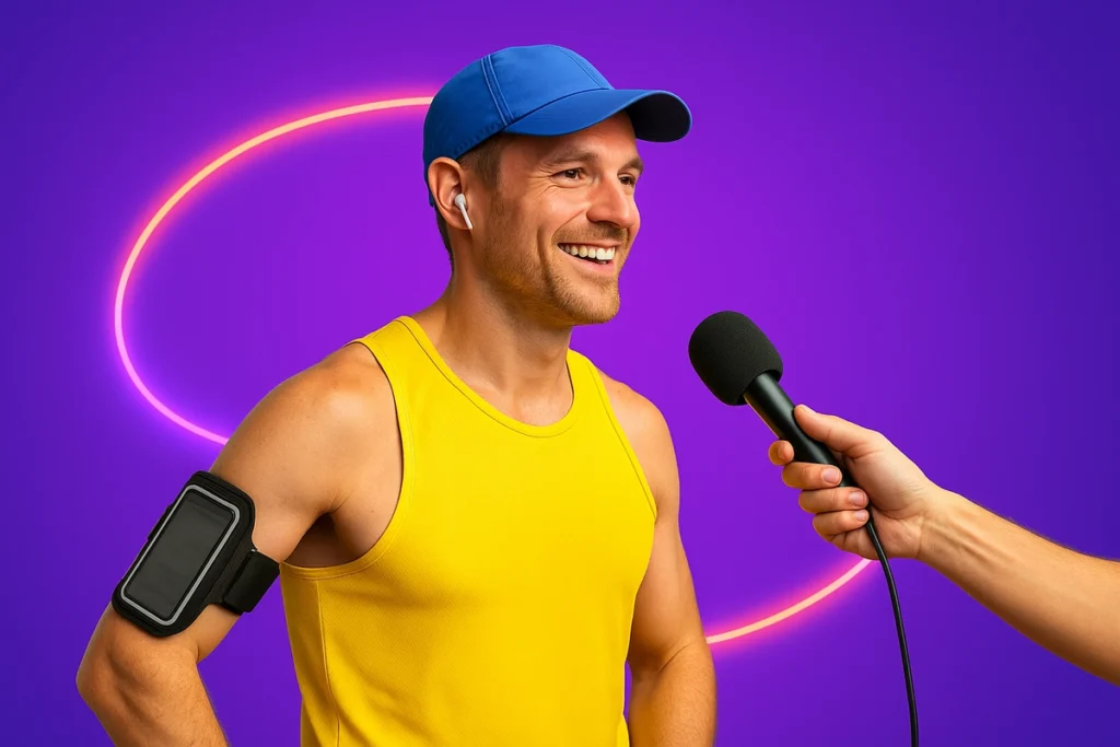Endurance athlete sharing real-world BCAA experience with personal trainer