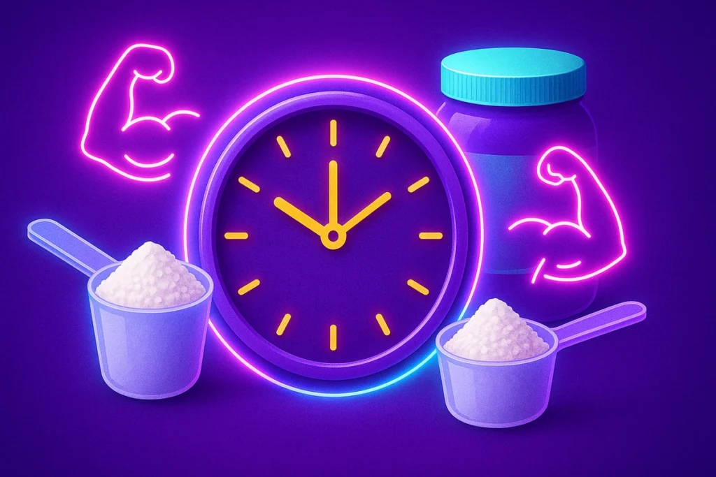 Clock with BCAA scoops at different times of day