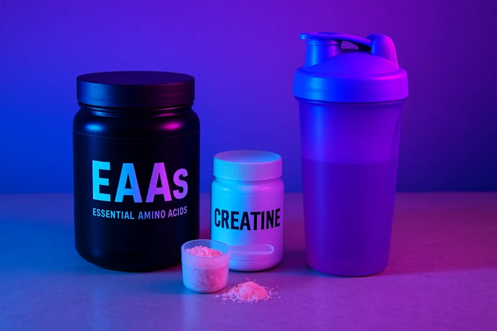 EAA, creatine, and salt stack for workout performance