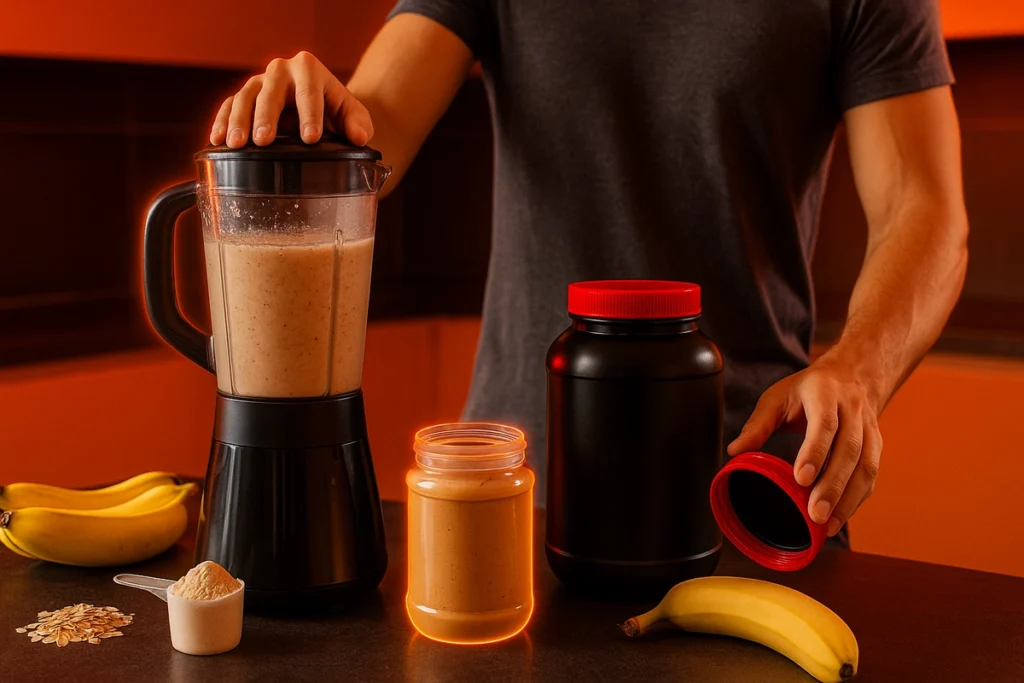 High-calorie whey shake for gaining weight between meals