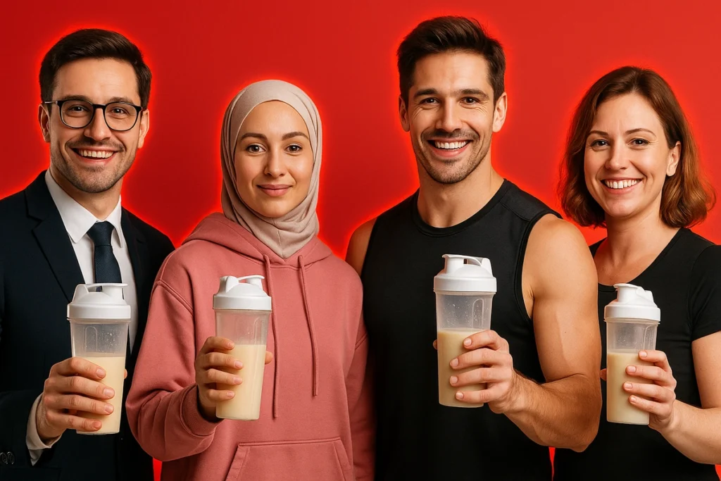 Different people benefiting from casein protein in the morning