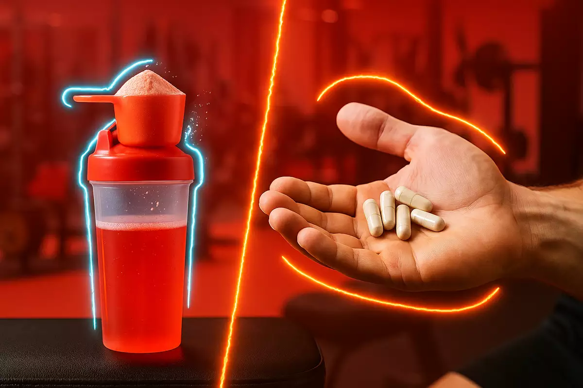 BCAA powder and capsule comparison for athletes in gym setting