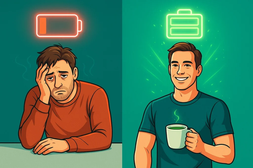Comparison of caffeine crash vs clean caffeine energy benefits